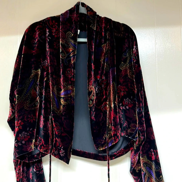 Vintage Bryan Emerson Crushed Velvet Cropped Jacket - Picture 1 of 12
